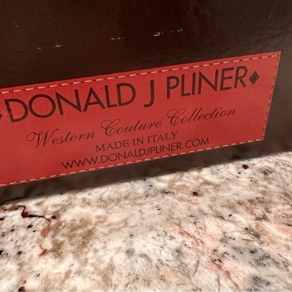 𝅺Donald J Pliner heels clogs slip ons espresso bronze metallic western size 8 - Picture 12 of 13